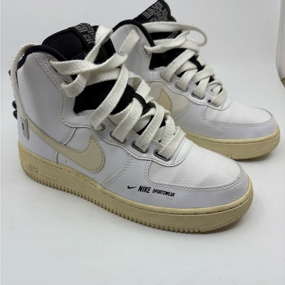 Nike Air Force 1 High Utility Retro White Black Cream AJ7311-100 Women's size 8 - Picture 9 of 13